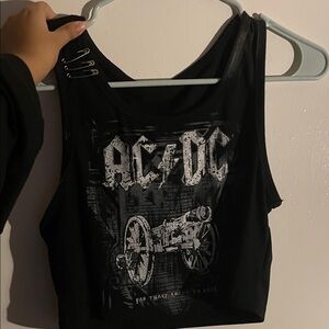 AC/DC Black and White Graphic Tank Top